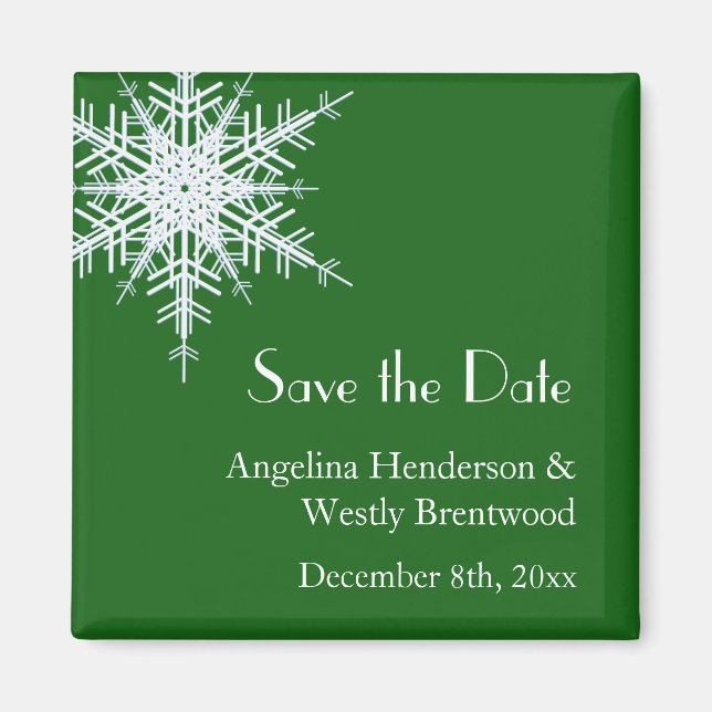 Winter Wedding Save the Date Magnet (Front)