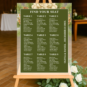 Winter Wedding Seating Chart Frosted Acrylic Sign
