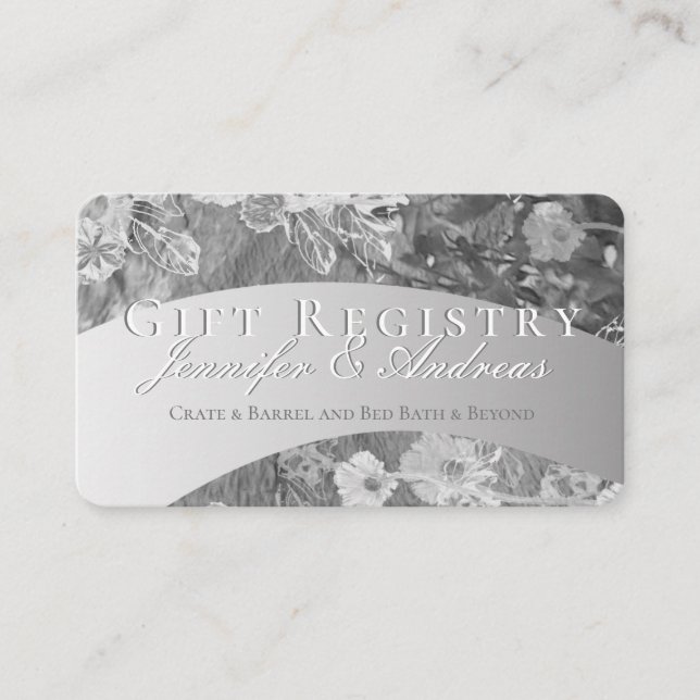 Winter Wedding Silver Gift Registry Enclosure Card (Front)