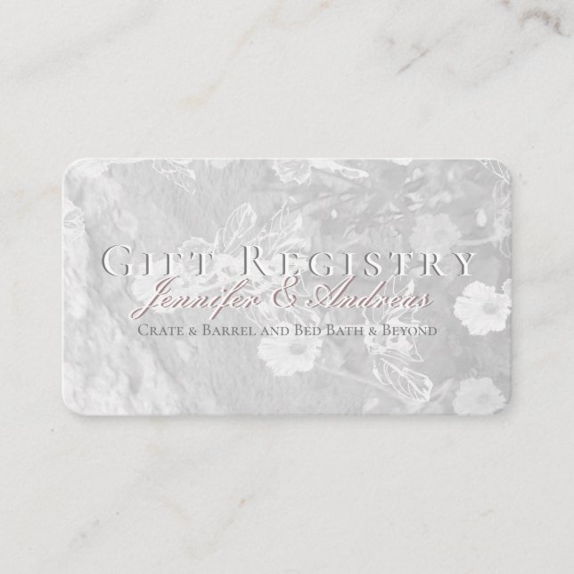 Winter Wedding Silver Gift Registry Enclosure Card (Front)