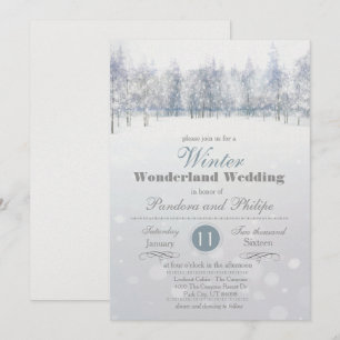 Winter Wedding Snow Tree Invitation