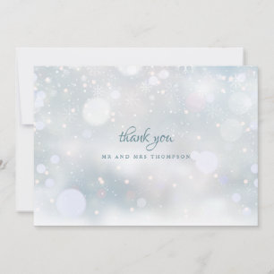 Winter Wedding Snowflakes Elegant Modern Thank You Card