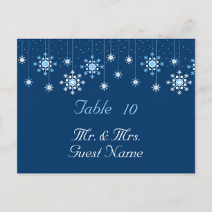 Winter Wedding Snowflakes Table Card