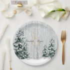 Winter Wedding Sparkle Snowflakes Pine Trees 