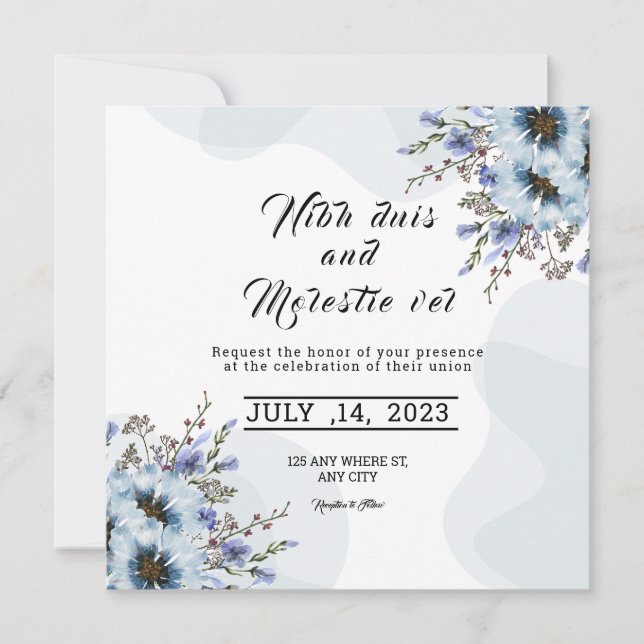 Winter Wedding Square Card Invitation Card Design (Front)