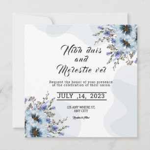 Winter Wedding Square Card Invitation Card Design
