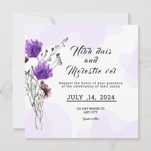 Winter Wedding Square Invitation Card Design (Front)