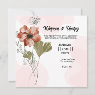 Winter Wedding Square Invitation Card Design
