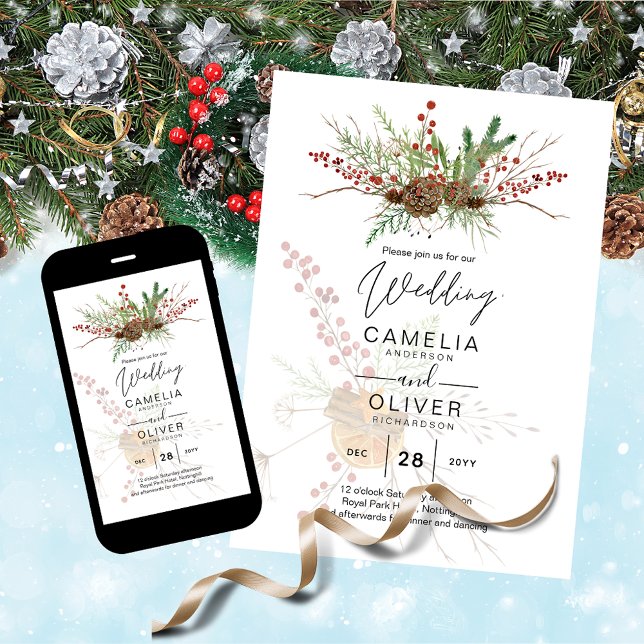 Winter Wedding Suite Print or Digital Download Invitation (Creator Uploaded)