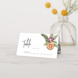 Winter Wedding Table Number Place Card
