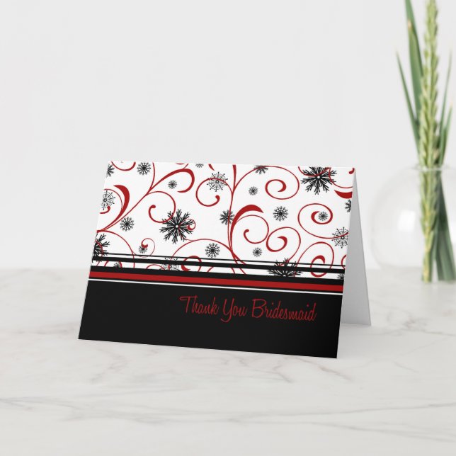 Winter Wedding Thank You Bridesmaid Card (Front)