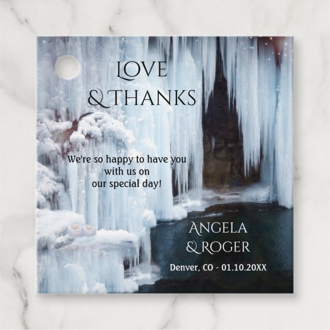 Winter Wedding Thank You Favour Tag (Front)