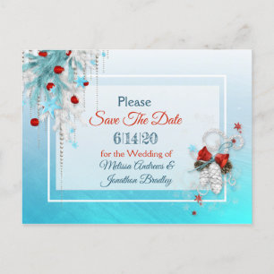 Winter Wedding Themed Save the Date Postcard