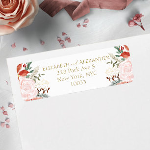 Winter Wedding Watercolor Return Address Label