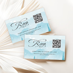Winter Wedding Website QR Code Budget RSVP Enclosure Card