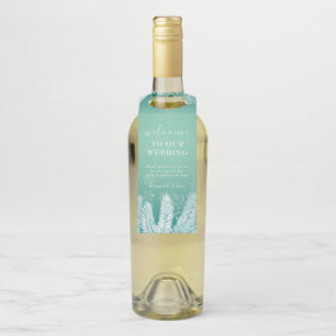 Winter Wedding Welcome Bottle Hanger Tag