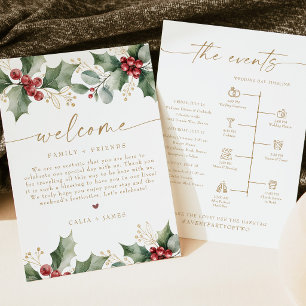 Winter Wedding Welcome Letter Weekend Timeline Invitation