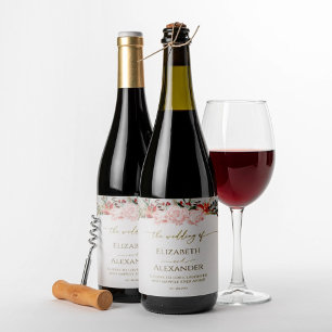 Winter Wedding Wine Label Watercolor Gilded Script