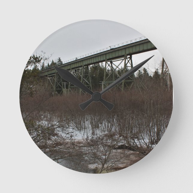 Winter Wentworth Train Trestle Round Clock (Front)