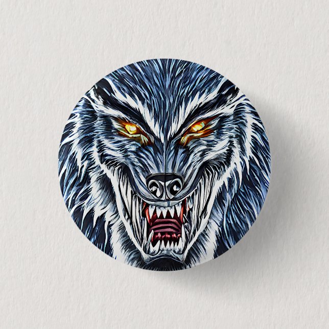 Winter Werewolf Fantasy Dark horror art   3 Cm Round Badge (Front)