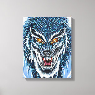 Winter Werewolf Fantasy Dark horror art   Canvas Print