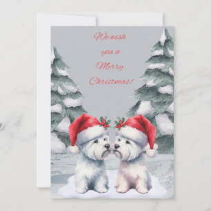 Winter Westie Christmas Wishes Card