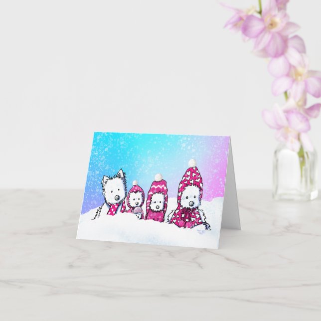 Winter Westies In Snow Card (Orchid)