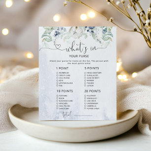 Winter whats in your purse baby shower game