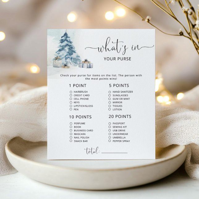 Winter What's in your purse baby shower game (Creator Uploaded)