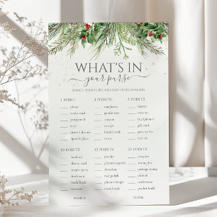 Winter What's In Your Purse Bridal Shower Game