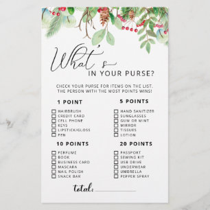 Winter What's in Your Purse Game