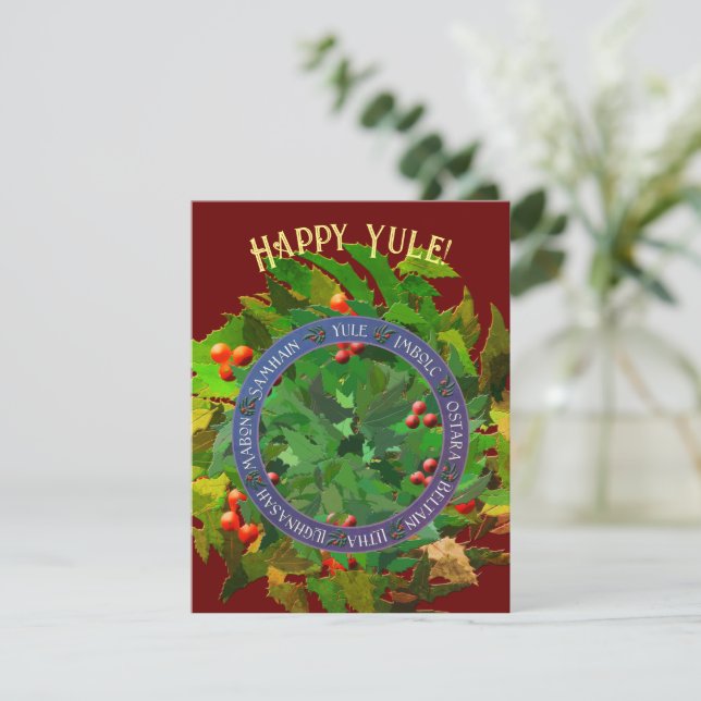 Winter Wheel of the Year Holiday Card (Standing Front)