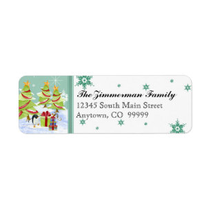 Winter Whimsy Cute Penguin Babies in Snow Star