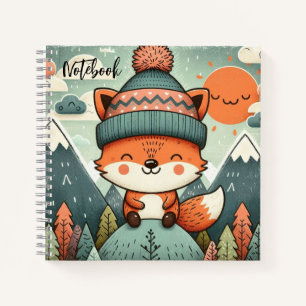Winter Whimsy – Fox in a Fluffy Hat Notebook
