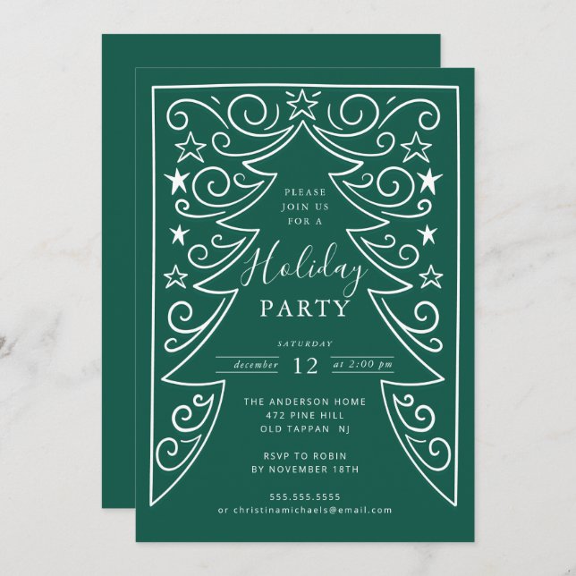 Winter Whimsy Holiday Party Invitation (Front/Back)