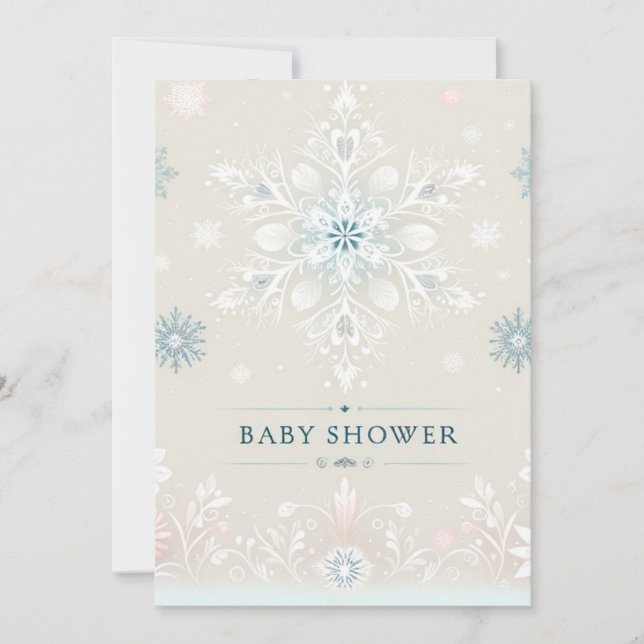Winter Whimsy Snowflake Baby Shower Invitation (Front)