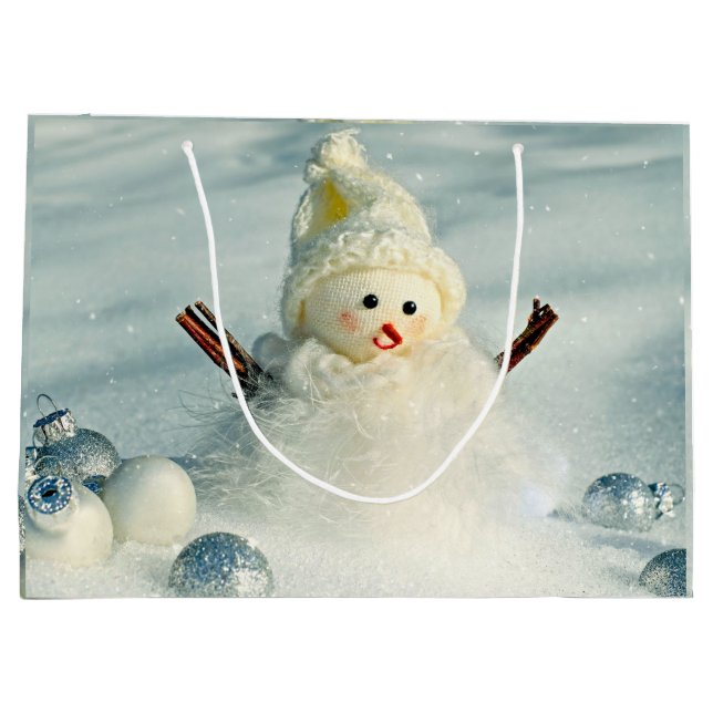 Winter Whimsy Snowman Large Gift Bag (Back)
