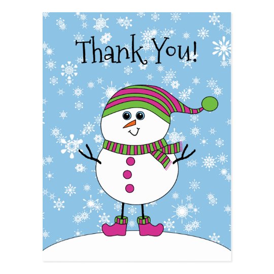 winter-whimsy-snowman-thank-you-postcard-zazzle-co-uk
