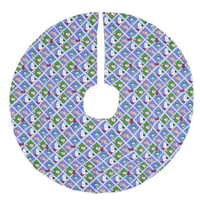 Winter Whimsy Westies Christmas Tree Skirt (Front)