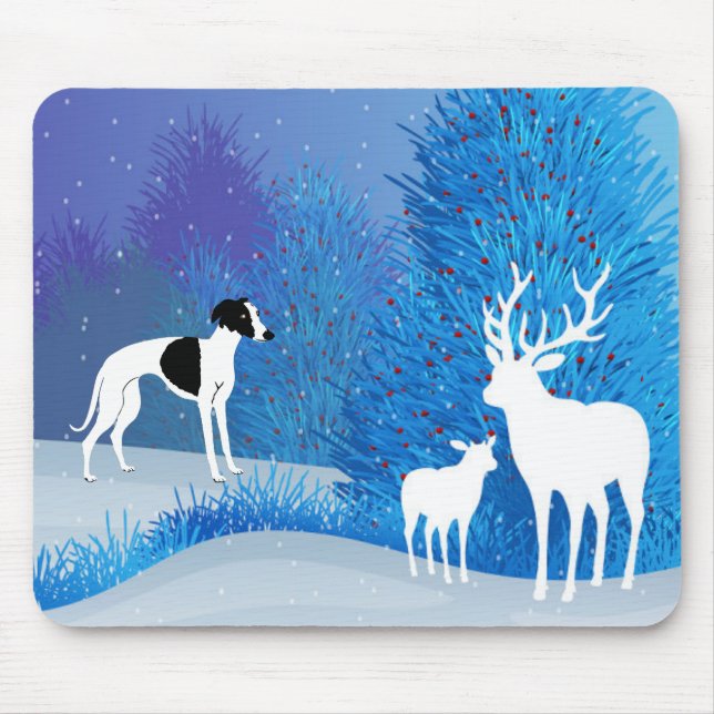 Winter Whippet  Mouse Mat (Front)
