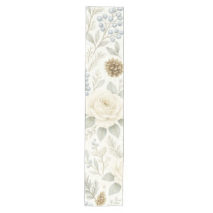 Winter Whisper Floral & Pinecone Medium Table Runner