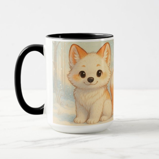 Winter Whisper Fox Mug (Left)