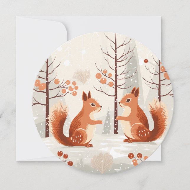 Winter Whispers – A Squirrel’s Holiday Greeting Card (Front)