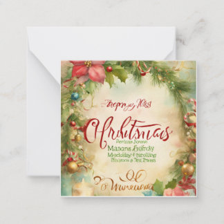 "Winter Whispers: Festive Greetings Flat Christmas Card