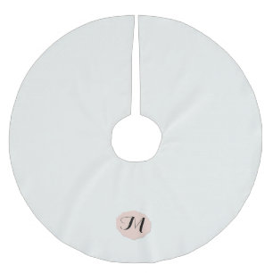 Winter White and Cameo Monogram Brushed Polyester Tree Skirt