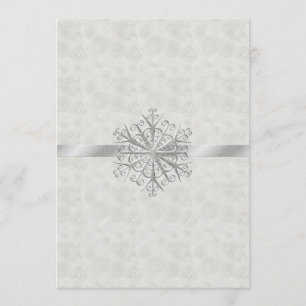 Winter White and Silver Snowflake Wedding Invitation