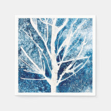Winter white birch tree Christmas