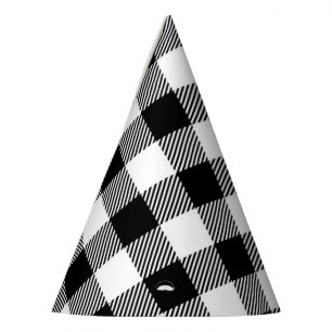 Winter White Buffalo Plaid Party Hats