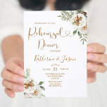 Winter White Floral Chritmas Rehearsal Dinner Invitation<br><div class="desc">Winter White Floral Chritmas Rehearsal Dinner Invitation will make your party more memorable.</div>