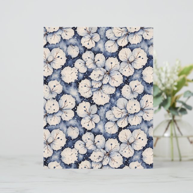 Winter White Floral Leaves (Standing Front)